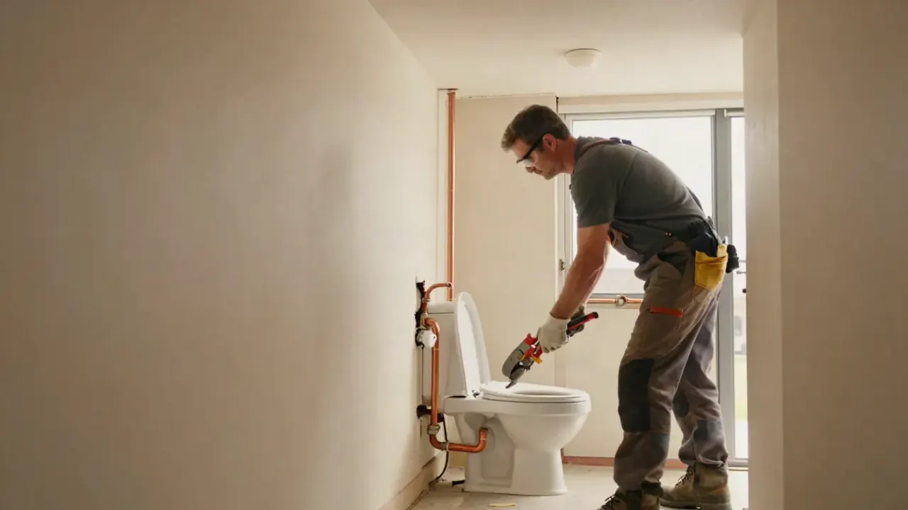 Copper Repiping in Baldwin Park, California: repipe specialist using a pipe cutter to precisely cut a section of new copper